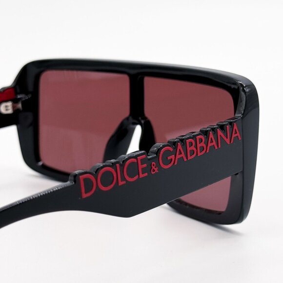NEW DOLCE&GABBANA SUNGLASSES DG6204 501/75 BLACK RED WOMEN EYEWEAR - Picture 5 of 9